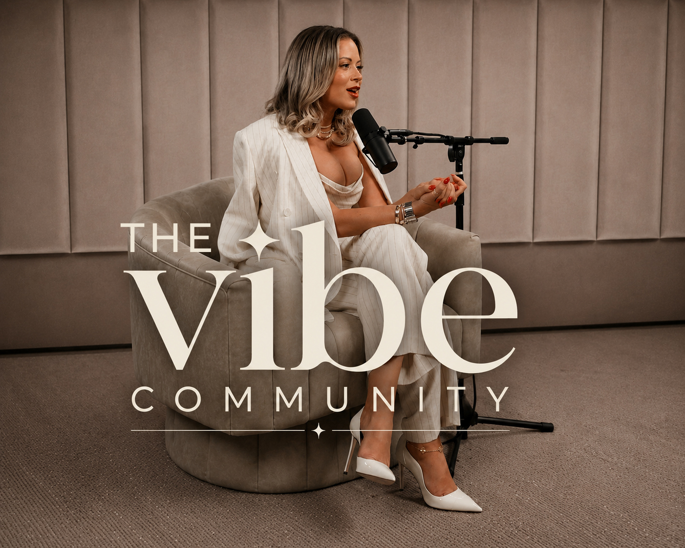 text The Vibe Community on a decorative header