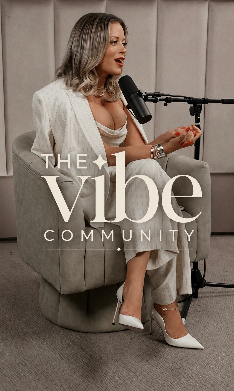 text The Vibe Community on a decorative header